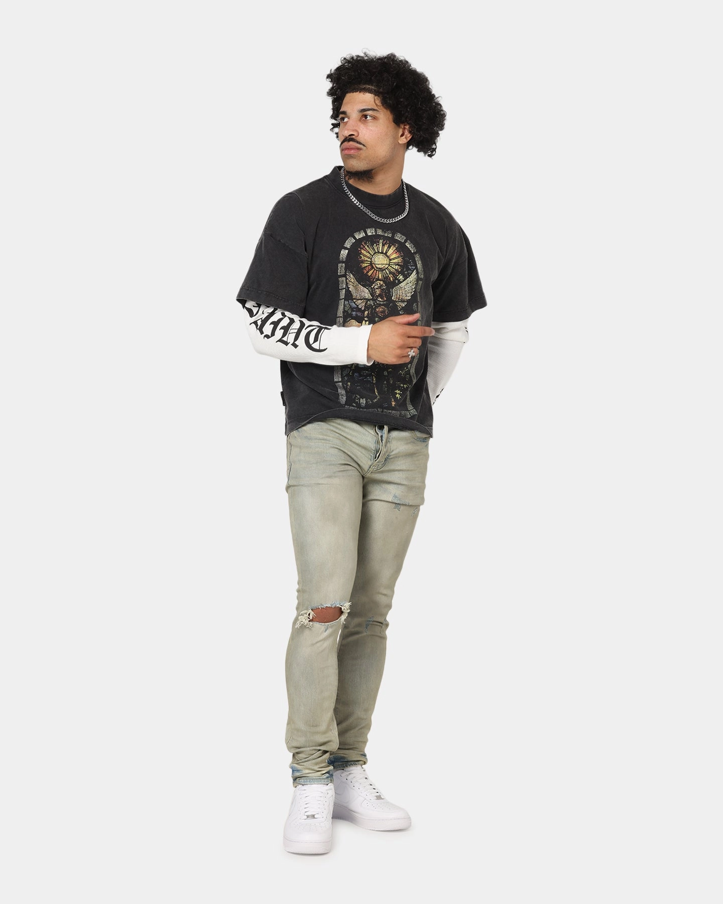 Saint Morta Dynasty Dirty Distressed Jeans Dirty Denim All Use Wear Odor Control Tech