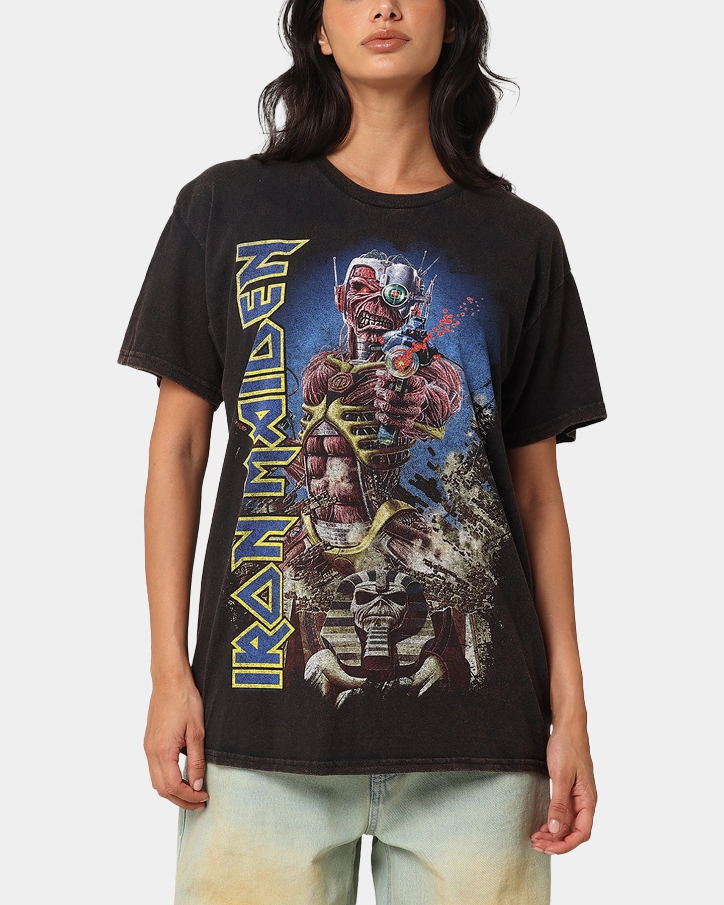 Iron Maiden Back In Time Vintage T-Shirt Black Vintage Comfortable clothing semi-formal style