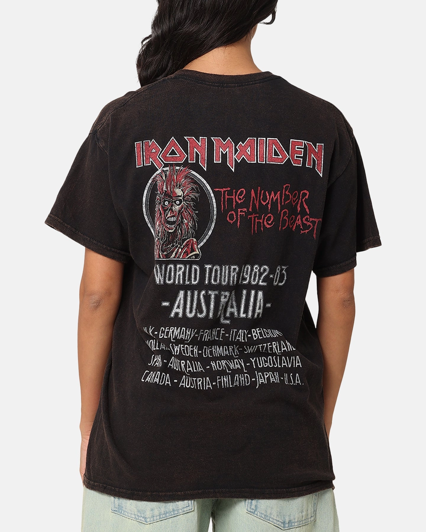 Iron Maiden Unleash Tour Vintage T-Shirt Black Vintage Cozy Wear Smart Casual Look