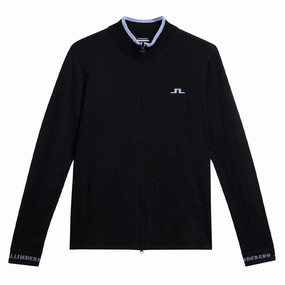 Simple Modern Piece waterproof construction J.Lindeberg Almaida Knitted Golf Sweater Black - FW23 Women