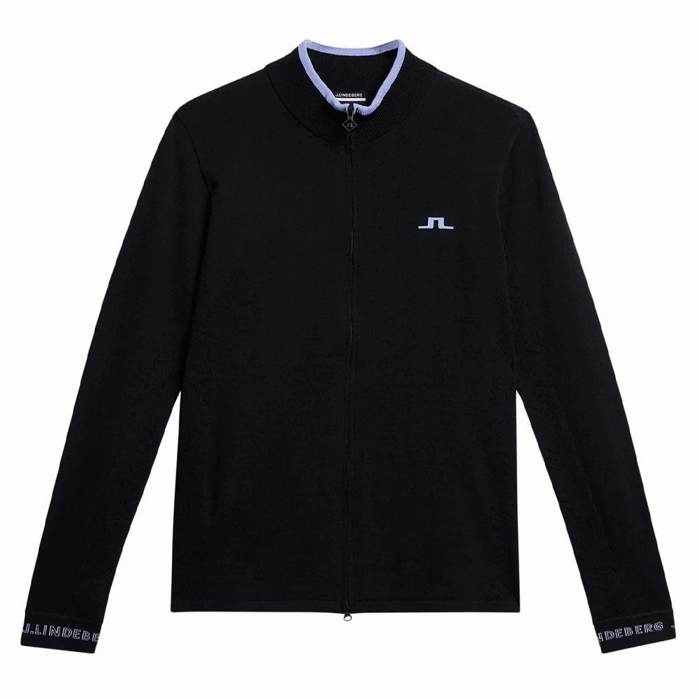 J.Lindeberg Almaida Knitted Golf Sweater Black - FW23 Women Reinforced Hems Rainy Day Option
