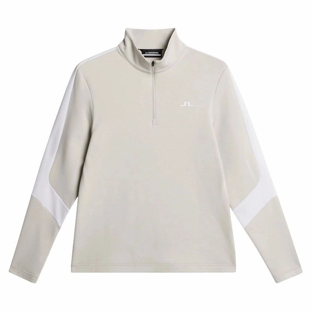 Flexible Joint Articulation J.Lindeberg Carl Mid Layer Golf Pullover Moonbeam - SS24 Men