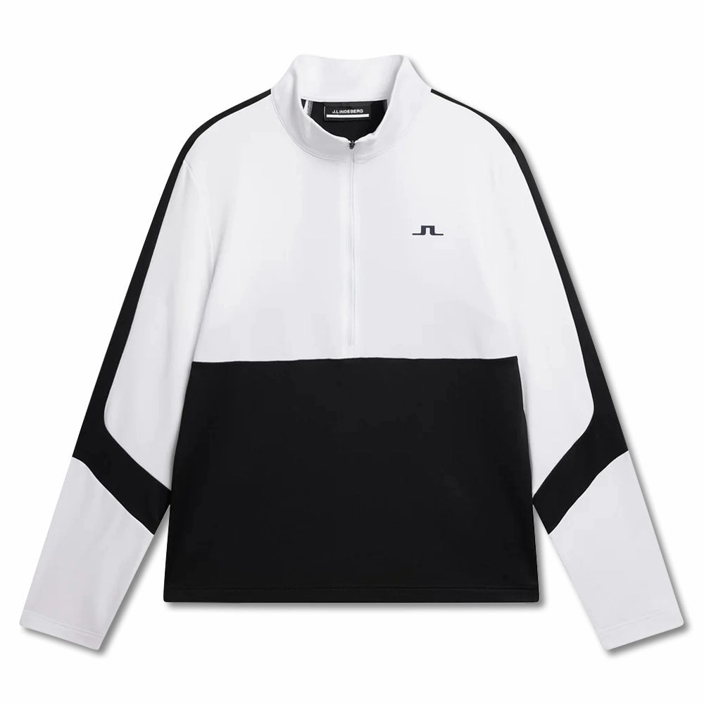 Fire Retardant Treated Fabric J.Lindeberg Carl Mid Layer Golf Pullover White - SS24 Men