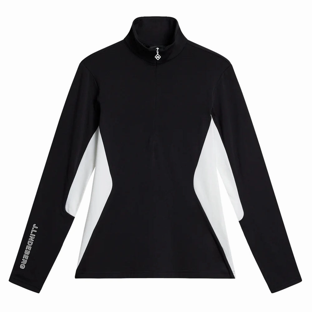 Versatile Fit Layer J.Lindeberg Coockies Mid Layer Golf Pullover Black - FW23 Women