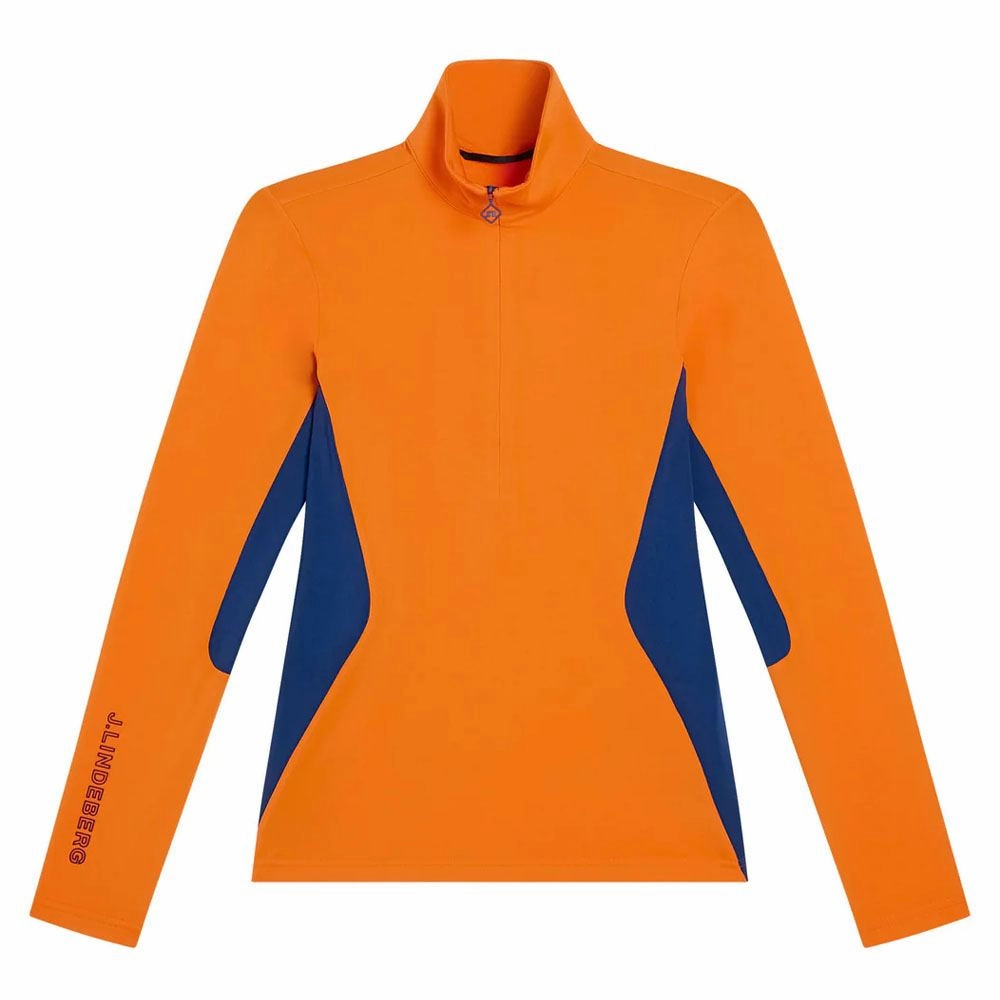 Modular Layering Compatibility Articulated Knees J.Lindeberg Coockies Mid Layer Golf Pullover Exuberance - FW23 Women