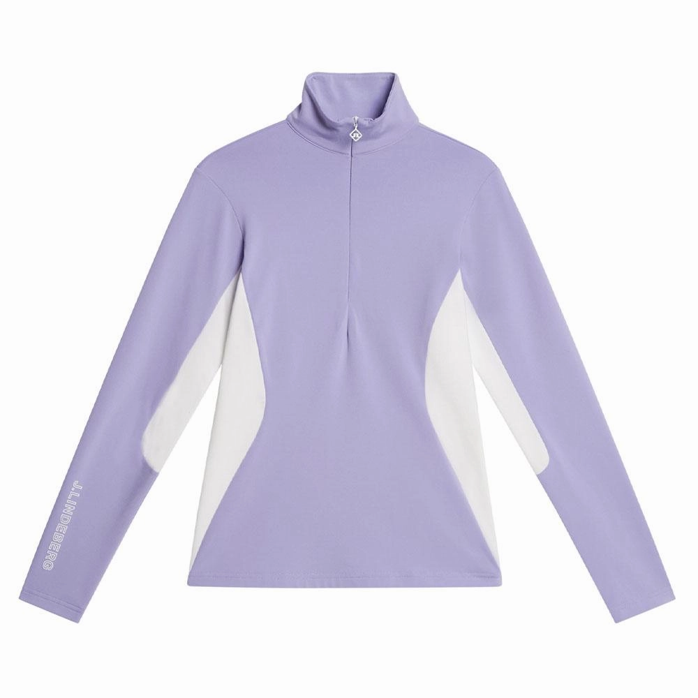 Fit For Travel J.Lindeberg Coockies Mid Layer Golf Pullover Sweet Lavender - FW23 Women