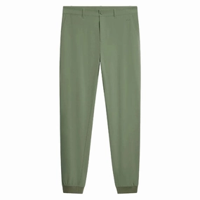 J.Lindeberg Cuff Jogger Golf Pants Oil Green - SP24 Men Polished Look Polyester fabric