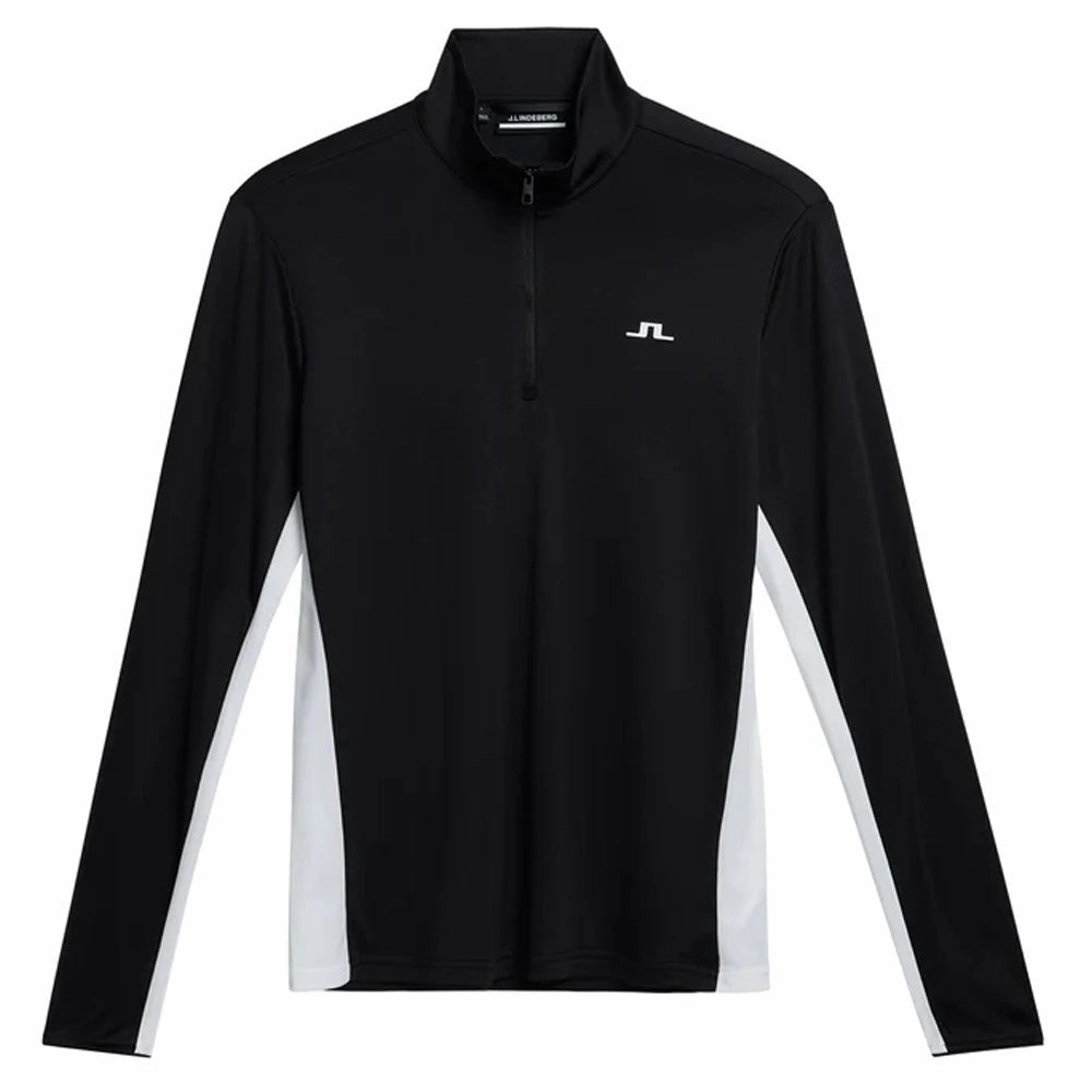 High Collar J.Lindeberg Emanuel Mid Layer Golf Jacket Black - SP24 Men