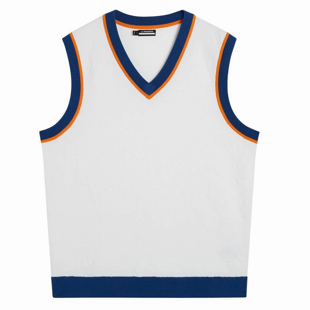 abundant appropriate for seasons J.Lindeberg Finely Knitted Golf Vest White - FW23 Men