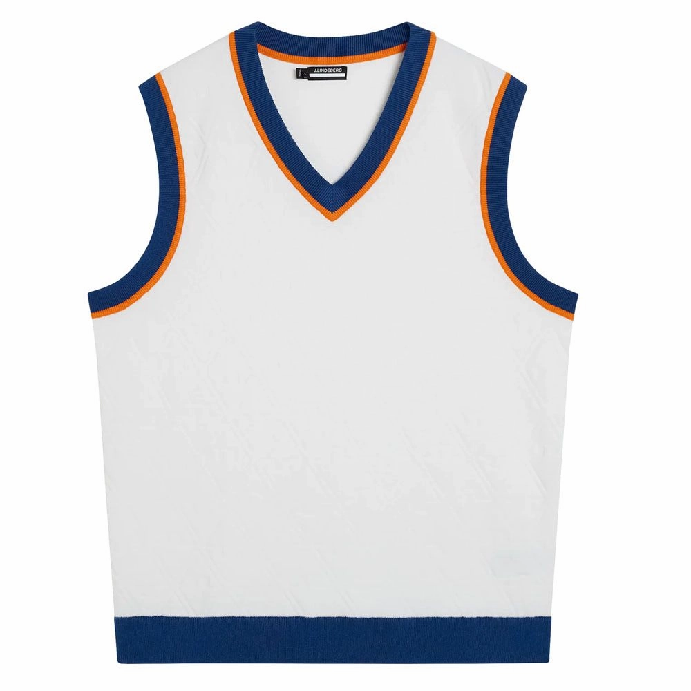 High strength J.Lindeberg Finely Knitted Golf Vest White - FW23 Men