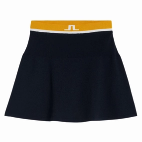 J.Lindeberg Frida Knitted Golf Skirt Citrus - SS23 Women Suede Feel