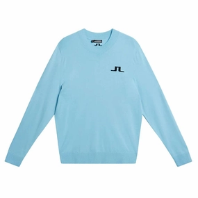 Abrasion Resistant Shell J.Lindeberg Gus Knitted Golf Sweater Baltic Sea - SS24 Men