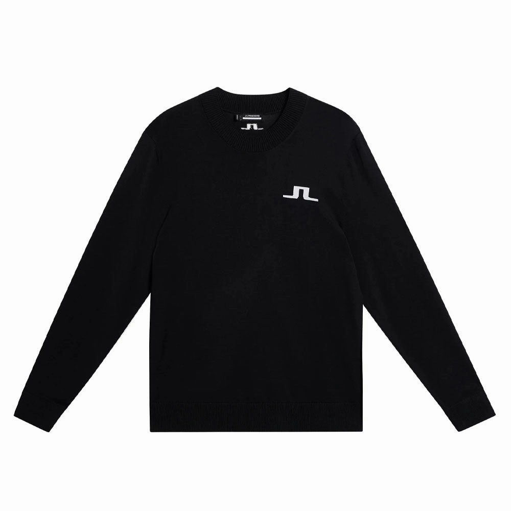 Windproof Insulated Coat Packable Construction J.Lindeberg Gus Knitted Golf Sweater Black - SS24 Men