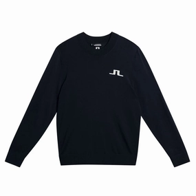 Non Irritating Edging J.Lindeberg Gus Knitted Golf Sweater JL Navy - SS24 Men
