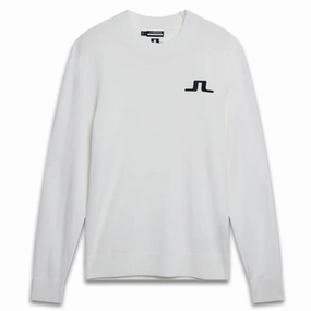 J.Lindeberg Gus Knitted Golf Sweater White - SS24 Men Compact Packability Lightweight Insulation Technology