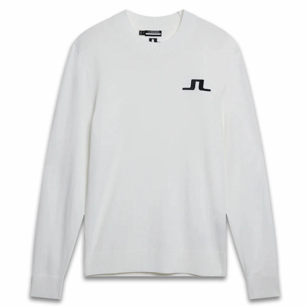 J.Lindeberg Gus Knitted Golf Sweater White - SS24 Men Compact Packability Lightweight Insulation Technology