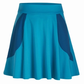J.Lindeberg Imani Golf Skirt Enamel Blue - SS22 Women Flared hem Side Pockets