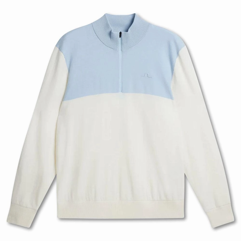 J.Lindeberg Jeff Windbreaker Golf Pullover White - FW23 Men Modular Attachments Stylish Chill Piece