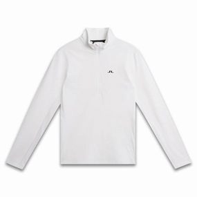 abrasion resistant coating J.Lindeberg Lauryn Half zip Mid Layer Golf Pullover White - SS24 Women