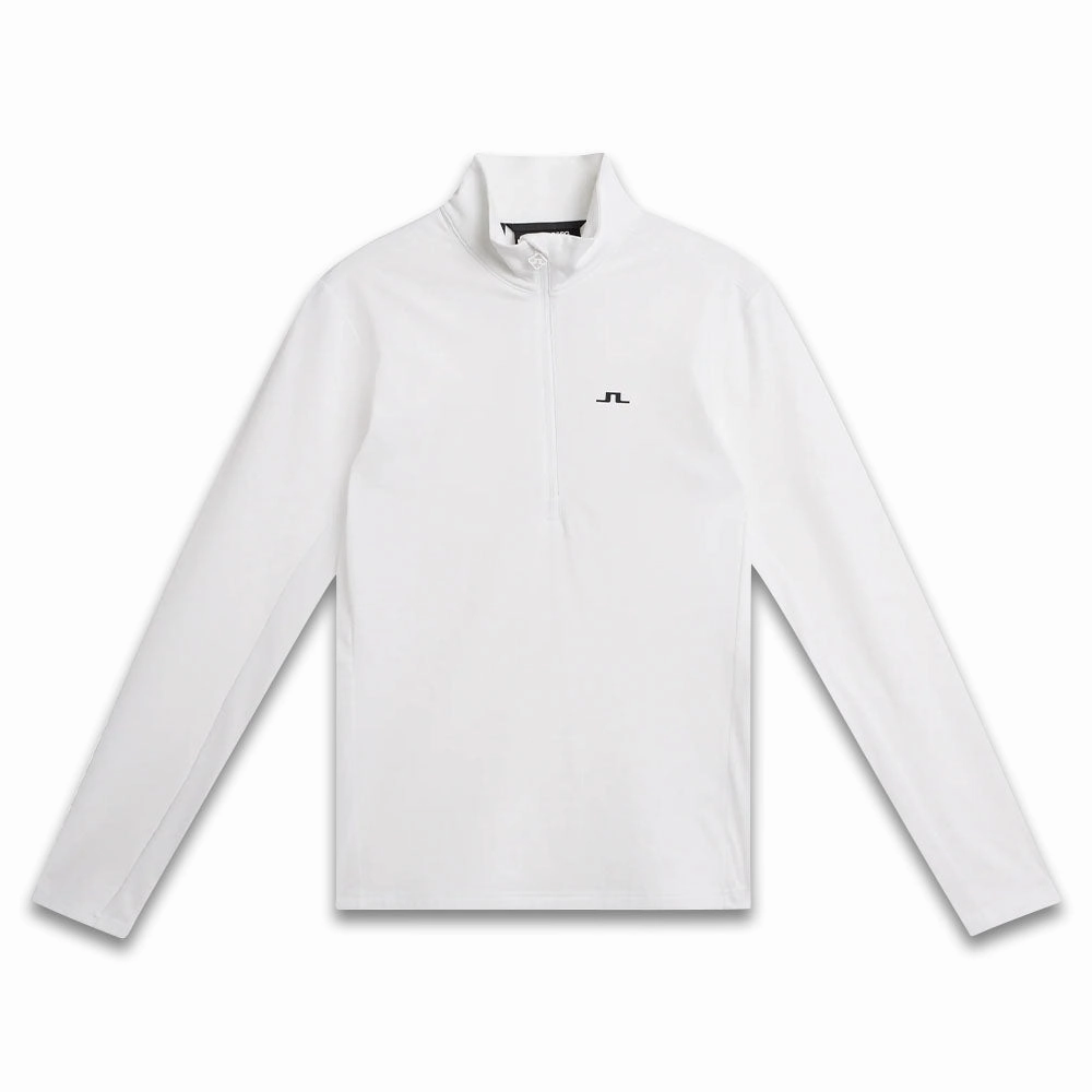 Lightweight Warmth Core J.Lindeberg Lauryn Half zip Mid Layer Golf Pullover White - SS24 Women