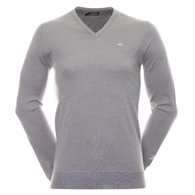 Reinforced Shoulder Padding Quick Access Closures J.Lindeberg Lymann Knitted Golf Sweater Gray Melange - SS24 Men