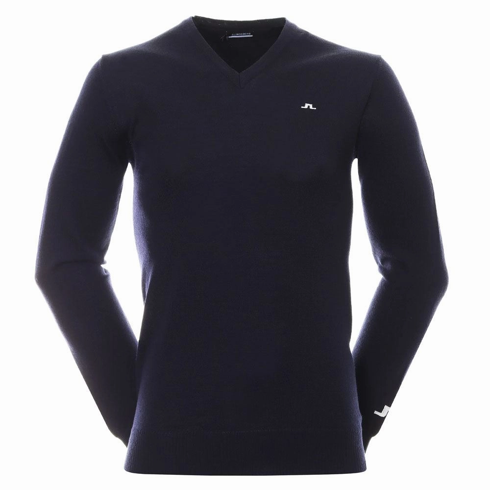 J.Lindeberg Lymann Knitted Golf Sweater JL Navy - SS24 Men UV protection layer