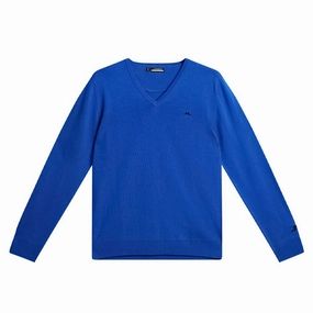 Smooth Zipper Glides Simple Outer J.Lindeberg Lymann Knitted Golf Sweater Nautical Blue - SS23 Men