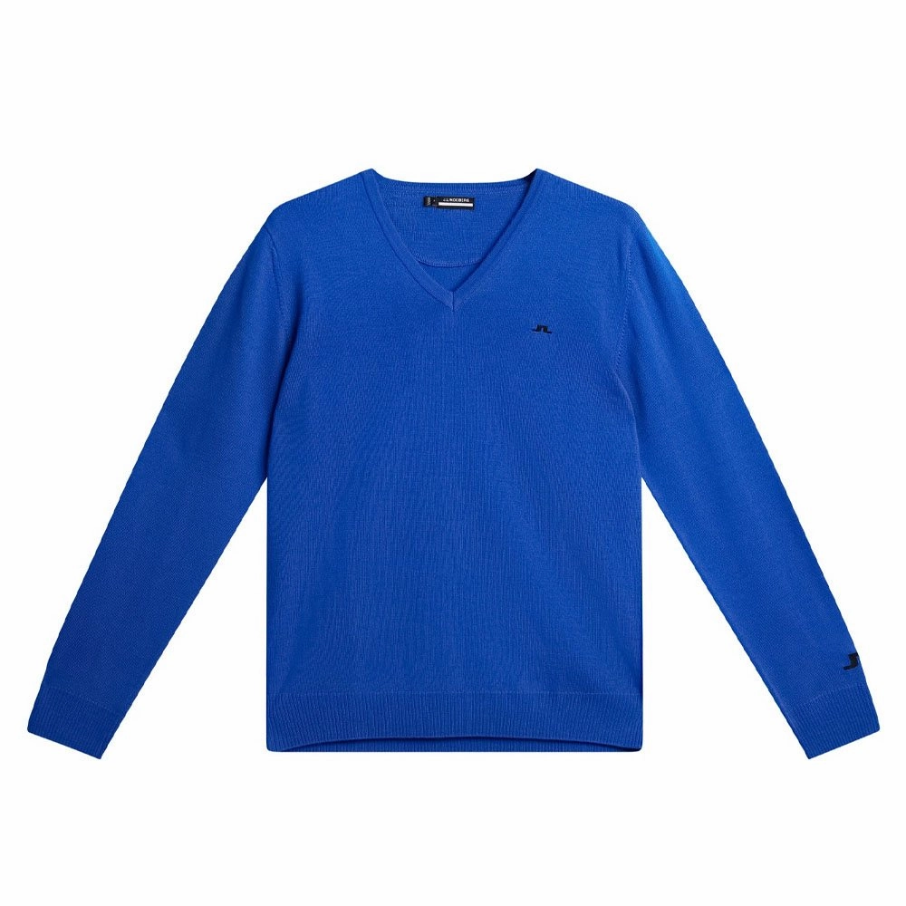 Ergonomic Silhouette J.Lindeberg Lymann Knitted Golf Sweater Nautical Blue - SS23 Men