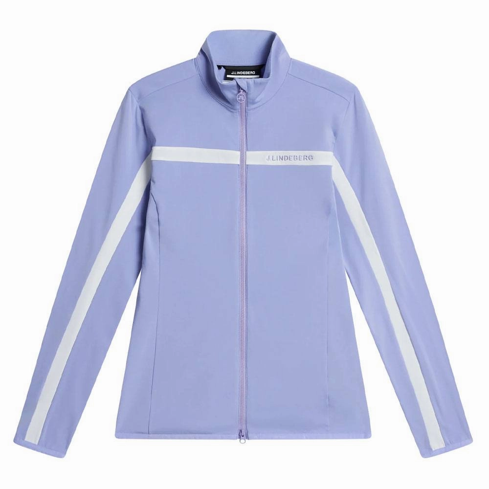 J.Lindeberg Seasonal Janice Mid Layer Golf Jacket Sweet Lavender - FW23 Women Fur Trim LightweightConstruction