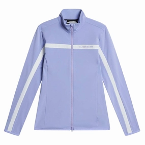Modular Attachment Loops Polished Casual J.Lindeberg Seasonal Janice Mid Layer Golf Jacket Sweet Lavender - FW23 Women