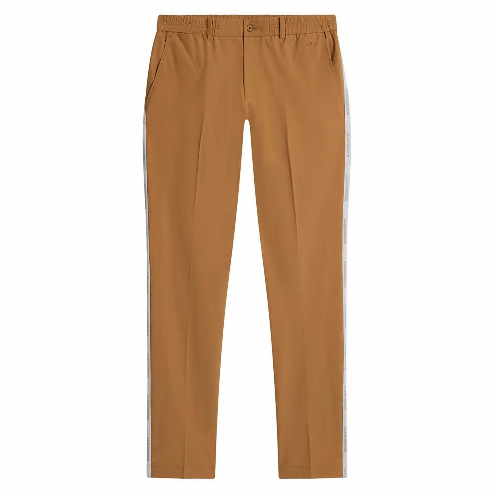 J.Lindeberg Stuart Stripe Golf Pants Chipmunk - SS23 Men TemperatureRegulation Reinforced Stitching