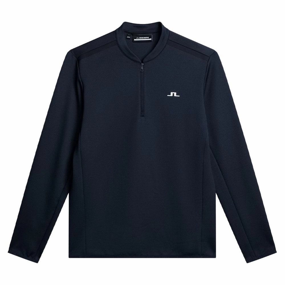 J.Lindeberg Tech Bridge Mid Layer Golf Pullover JL Navy - SS24 Men City Walking Style