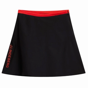 Foldable Packability Neat Fit J.Lindeberg Themba Golf Skirt Black - SS24 Women