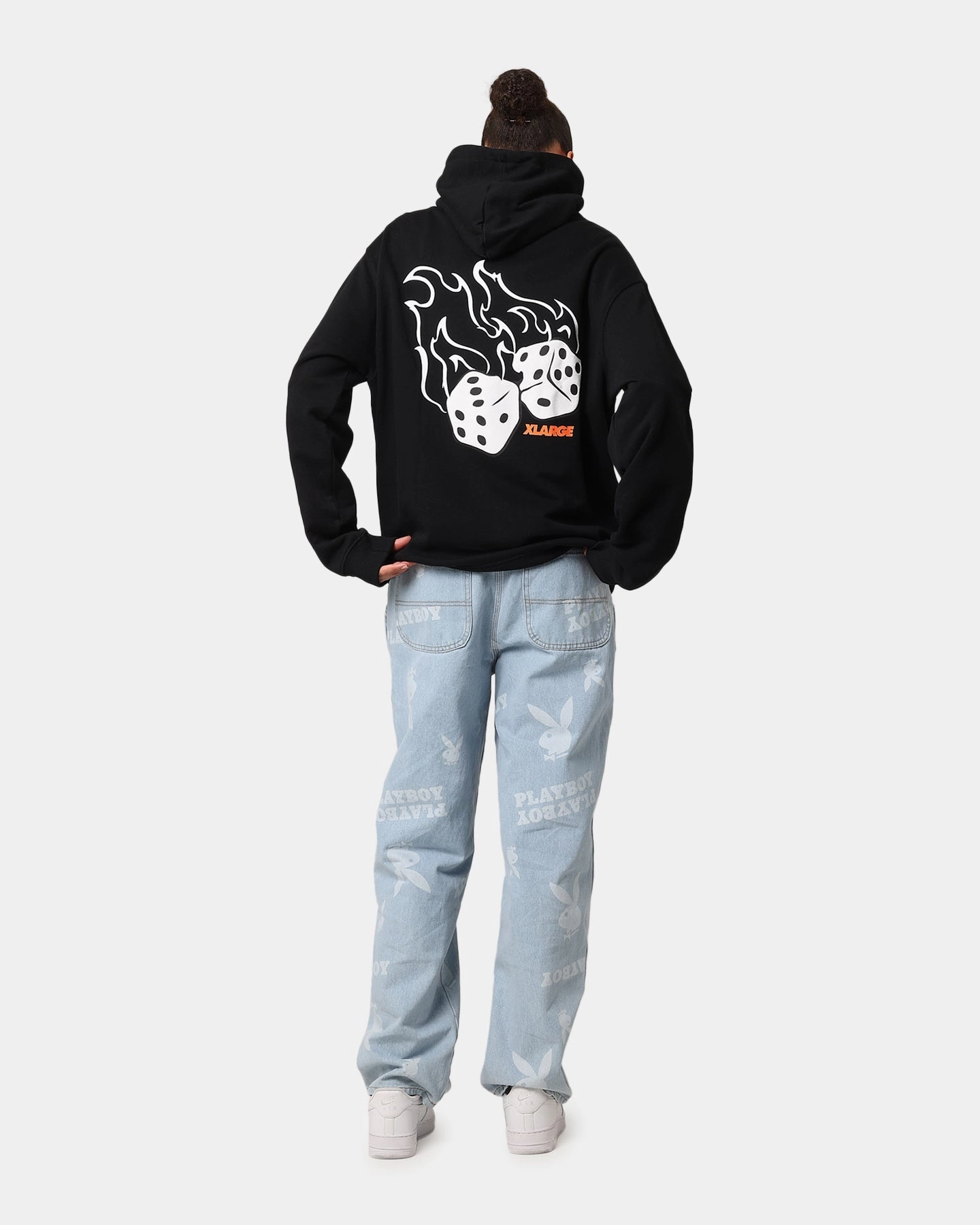 Fedora X-Large Fire Dice Hoodie Solid Black