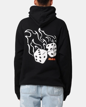 Flexible Neckline X-Large Fire Dice Hoodie Solid Black