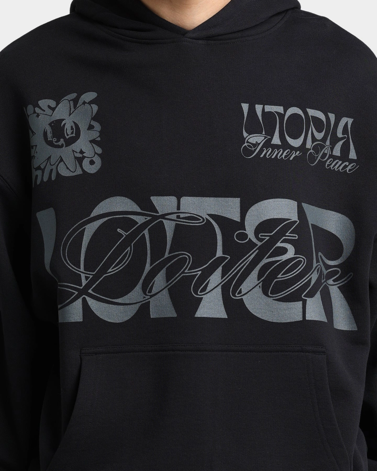 Loiter Inner Peace Hoodie Black Windproof Shield