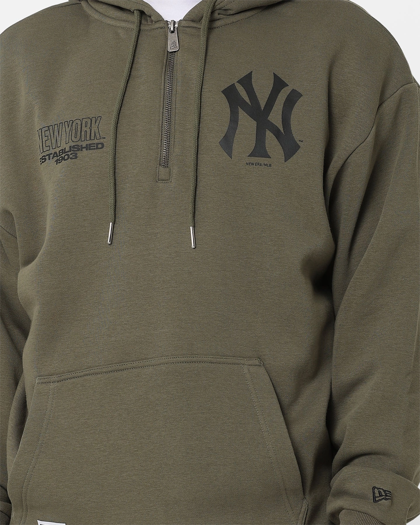 New Era New York Yankees 1/4 Zip Hoodie Green Minimalist Aesthetic