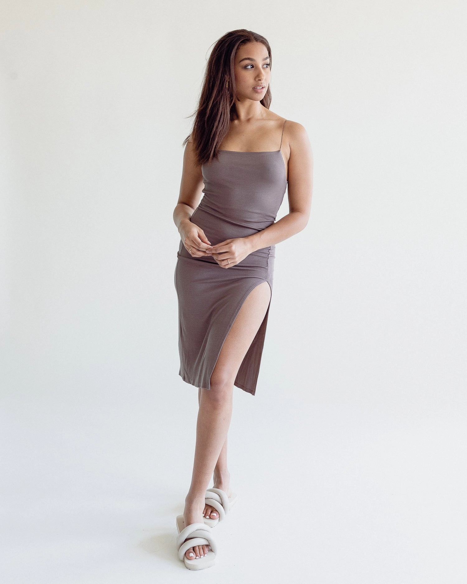 Joah Brown Slip Dress 'Mauve' Travel Fashion Casual Shorts