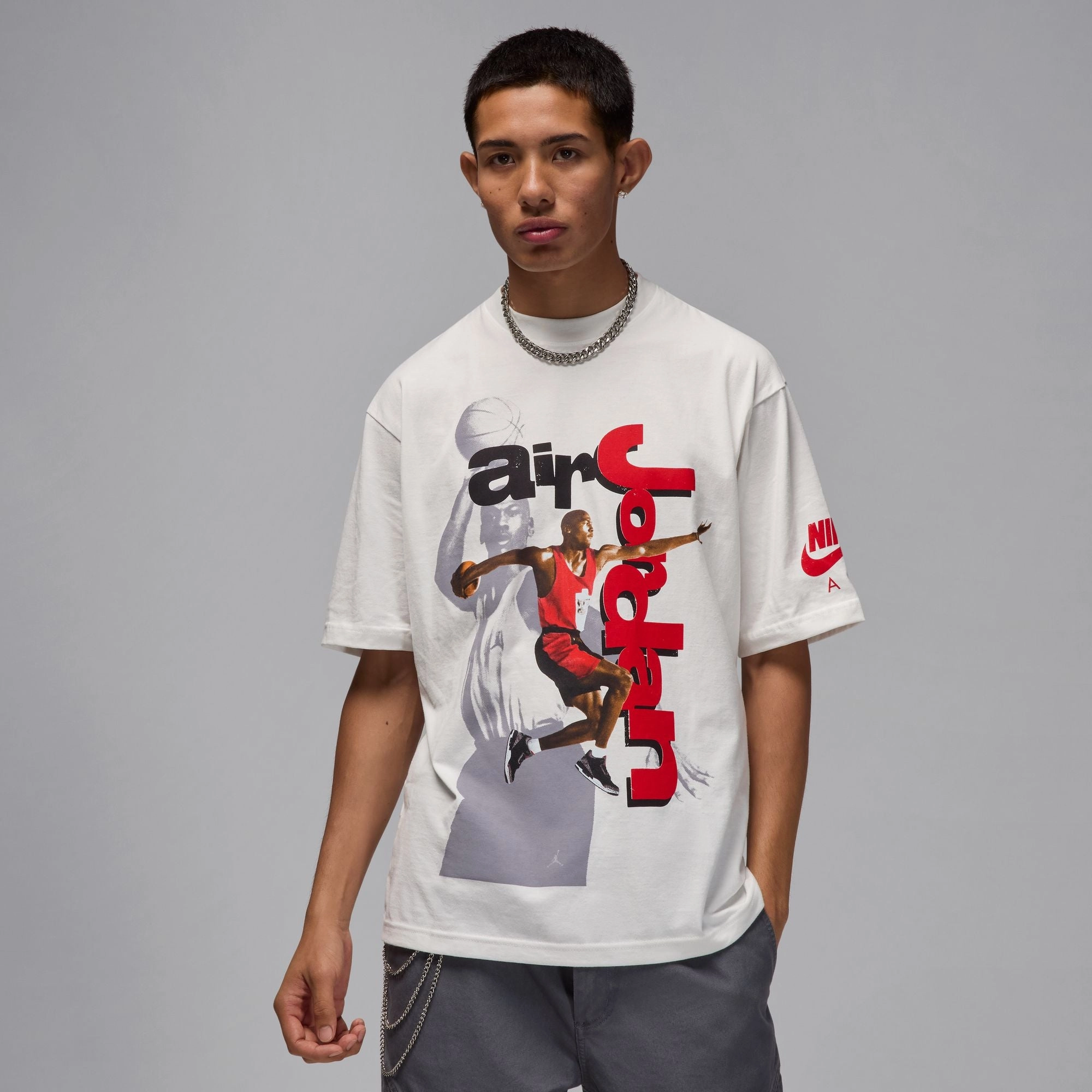 Jordan 1985 SS Crew T-Shirt 'Summit White' theater visit Beach relaxation