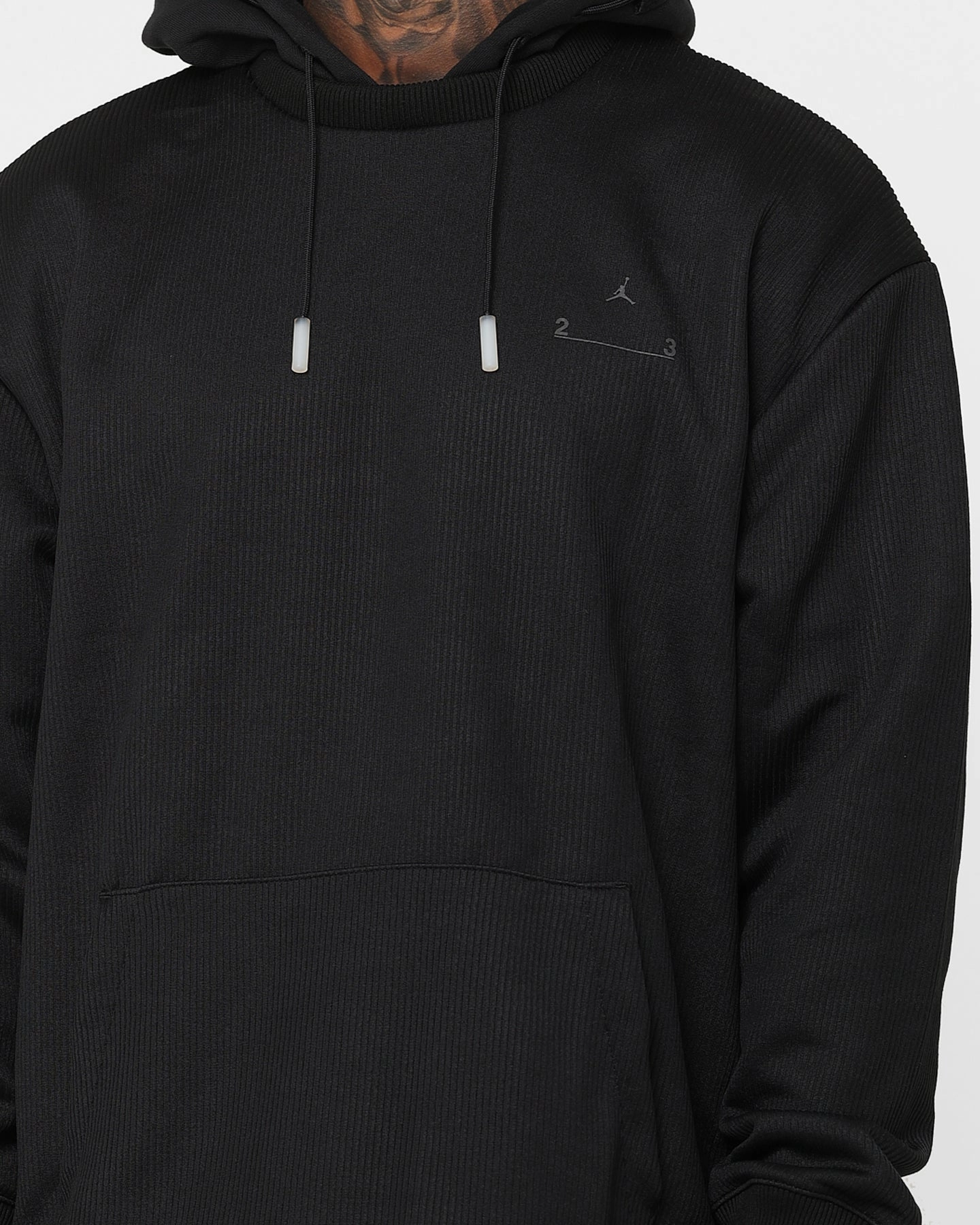 Jordan 23 Engineered Statement Fleece Pullover Hoodie Black Flexible Shoulder Seams Core Look