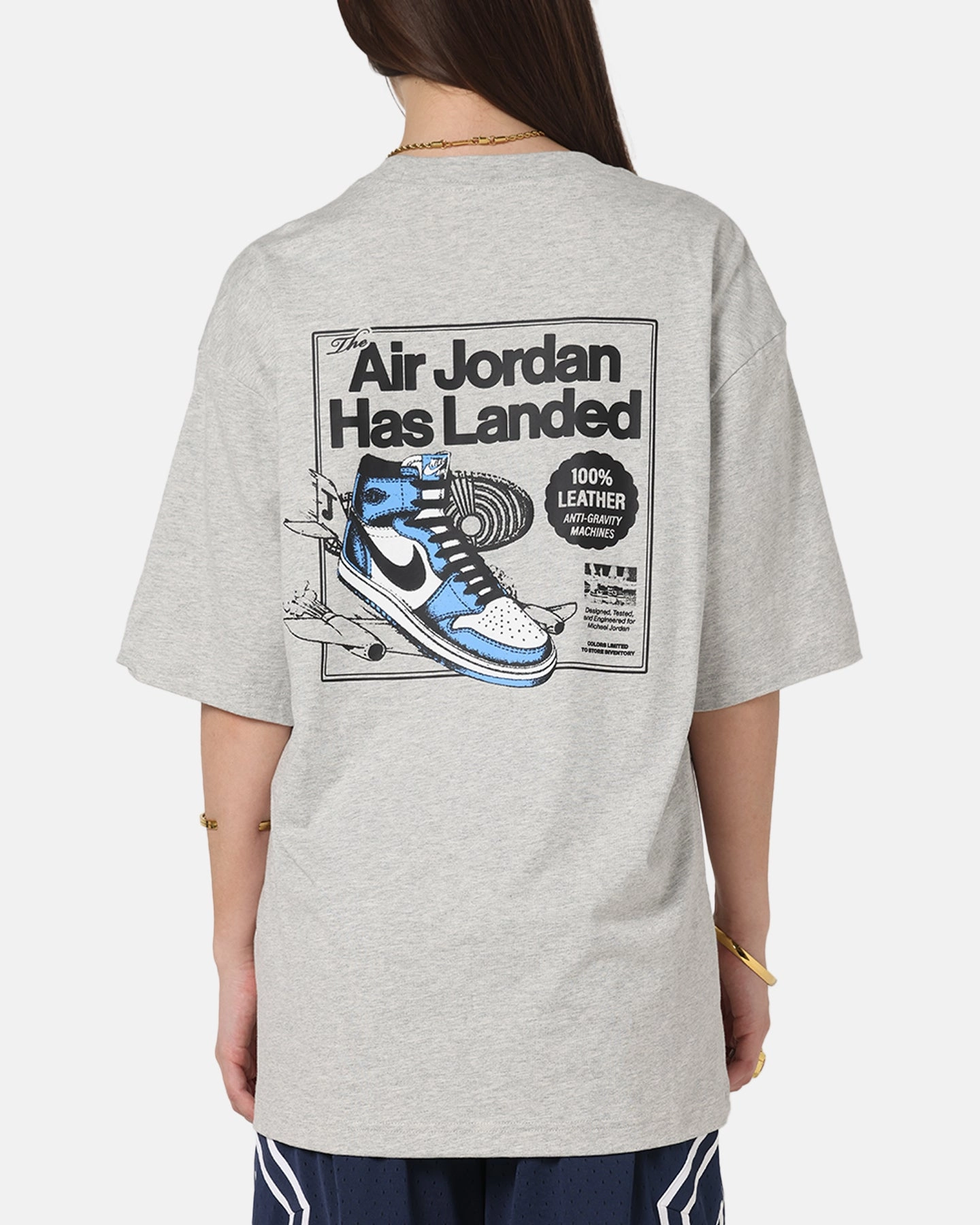 Jordan AJ1 North Carolina T-Shirt Grey Heather/White cycling outfit