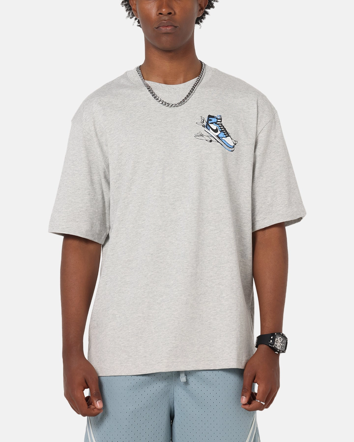 Urban Look Jordan AJ1 North Carolina T-Shirt Grey Heather/White