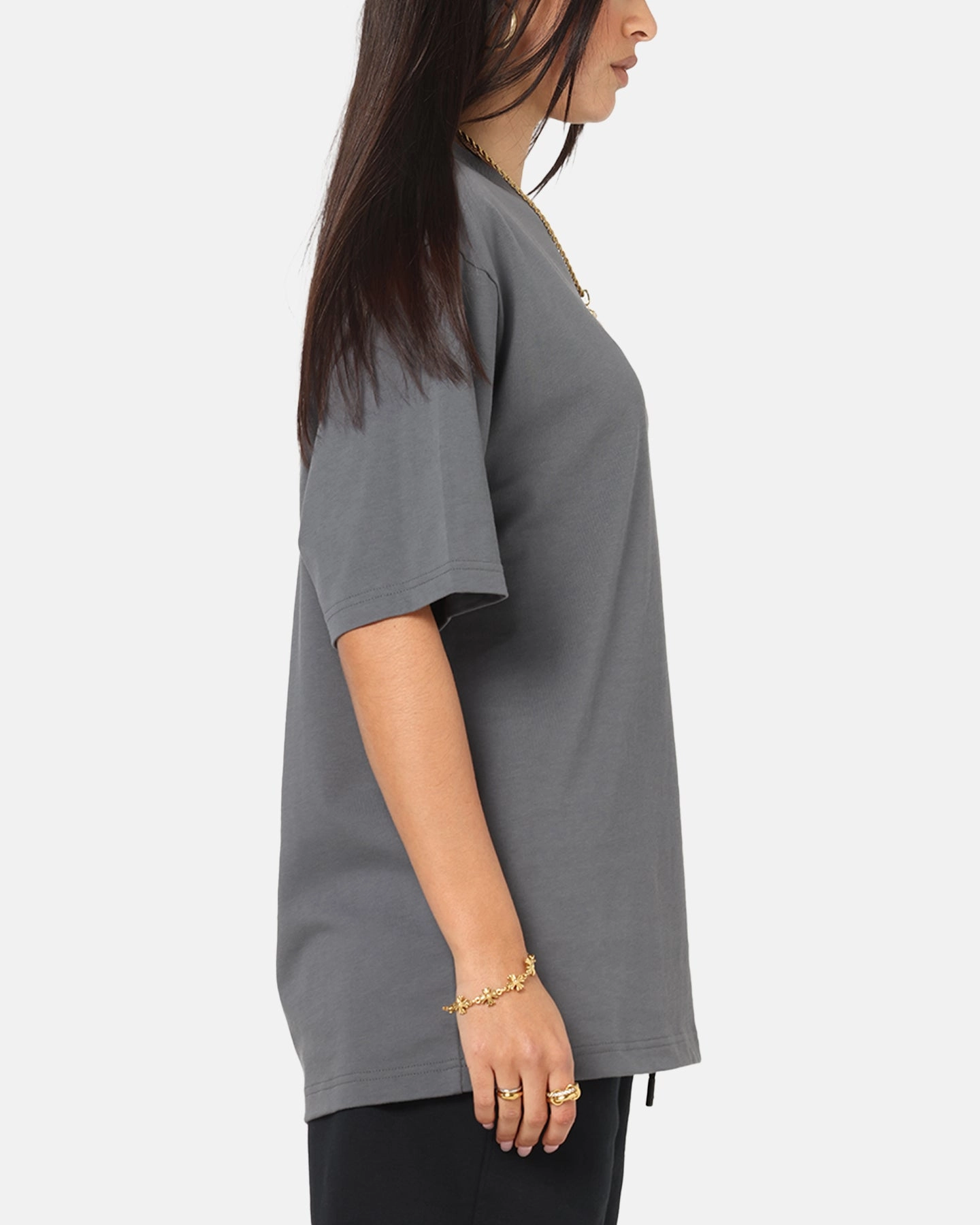 Jordan Brand Sneaker Patch Crewneck T-Shirt Black/Grey Fresh Style Trend