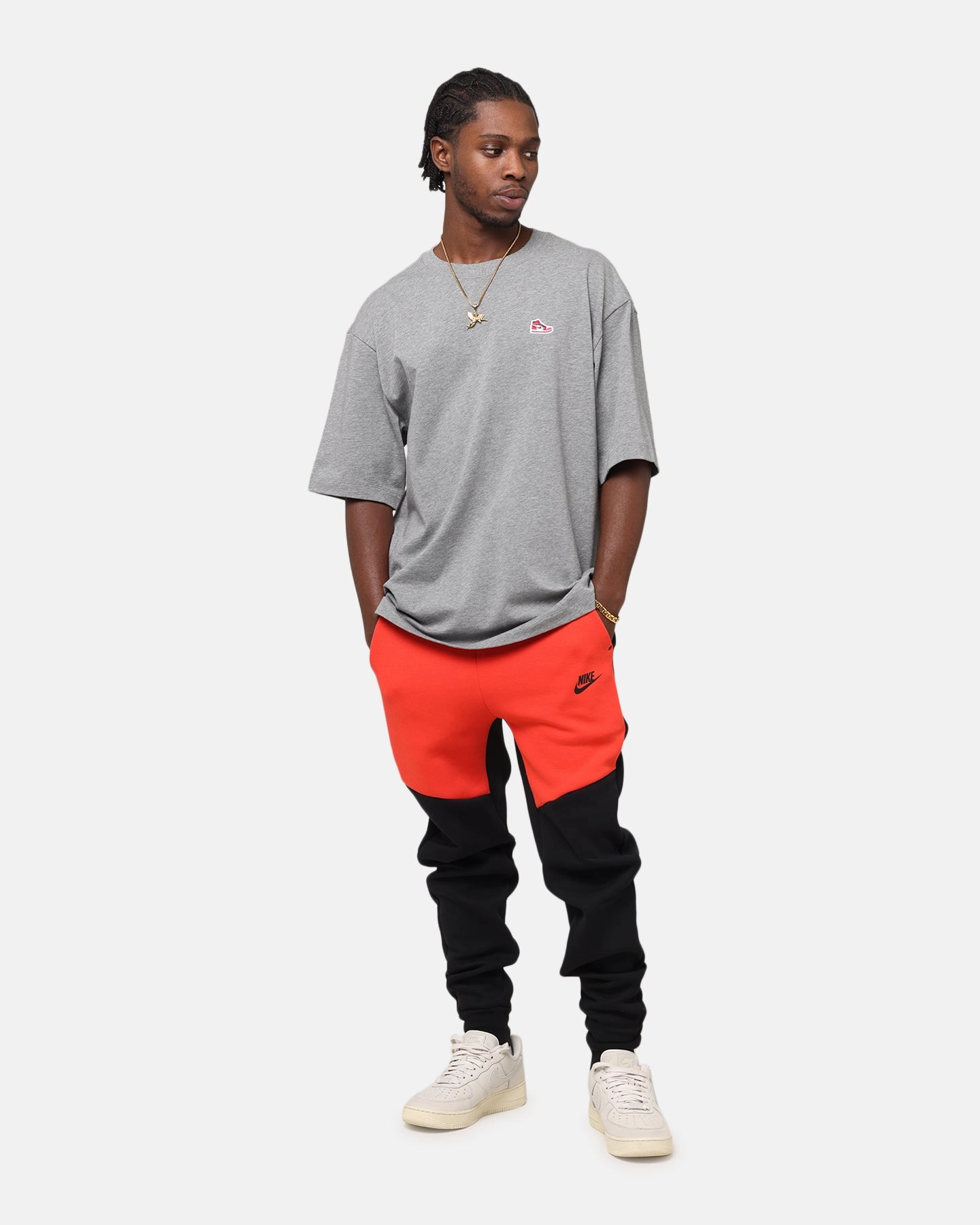 PocketDetail Chill Vibe Jordan Brand Sneaker Patch Crewneck T-Shirt Carbon Heather