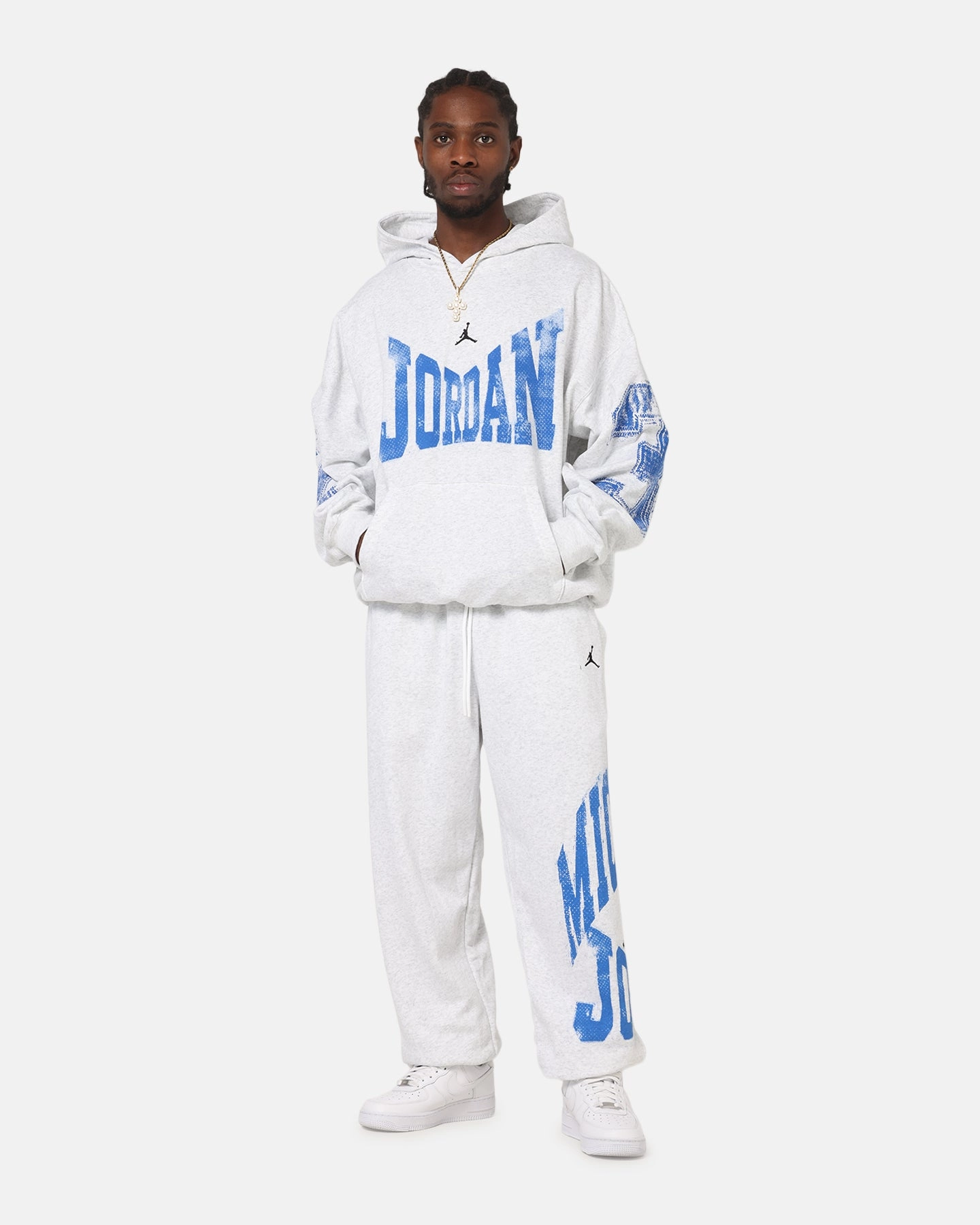 Jordan Brooklyn Collegiate Pullover Hoodie Birch Heather Grey Compression Zones