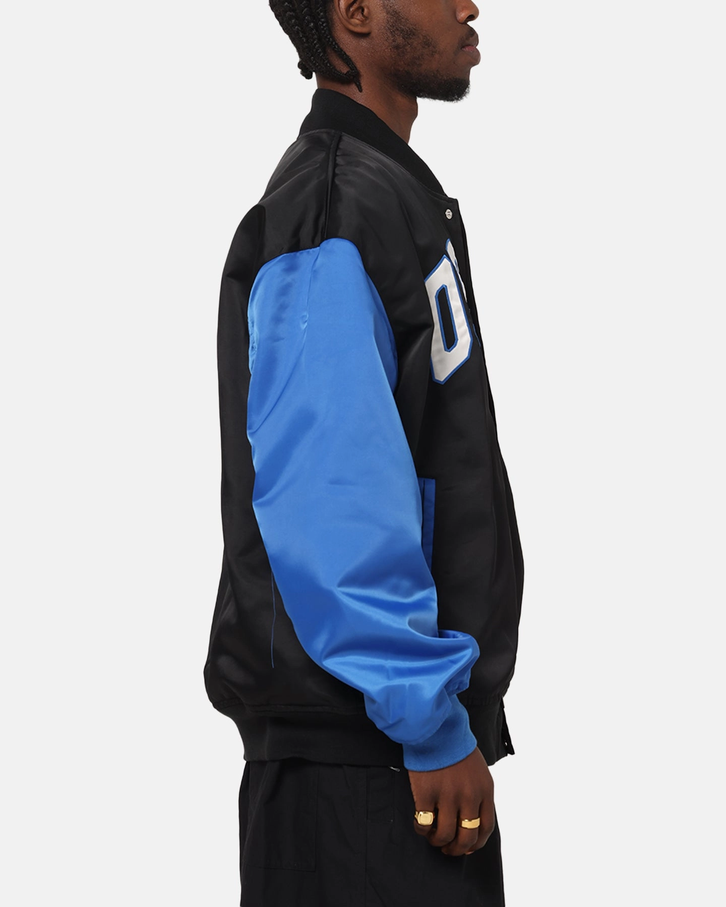 Embroidered Jordan Brooklyn Collegiate Varsity Jacket Black/Blue