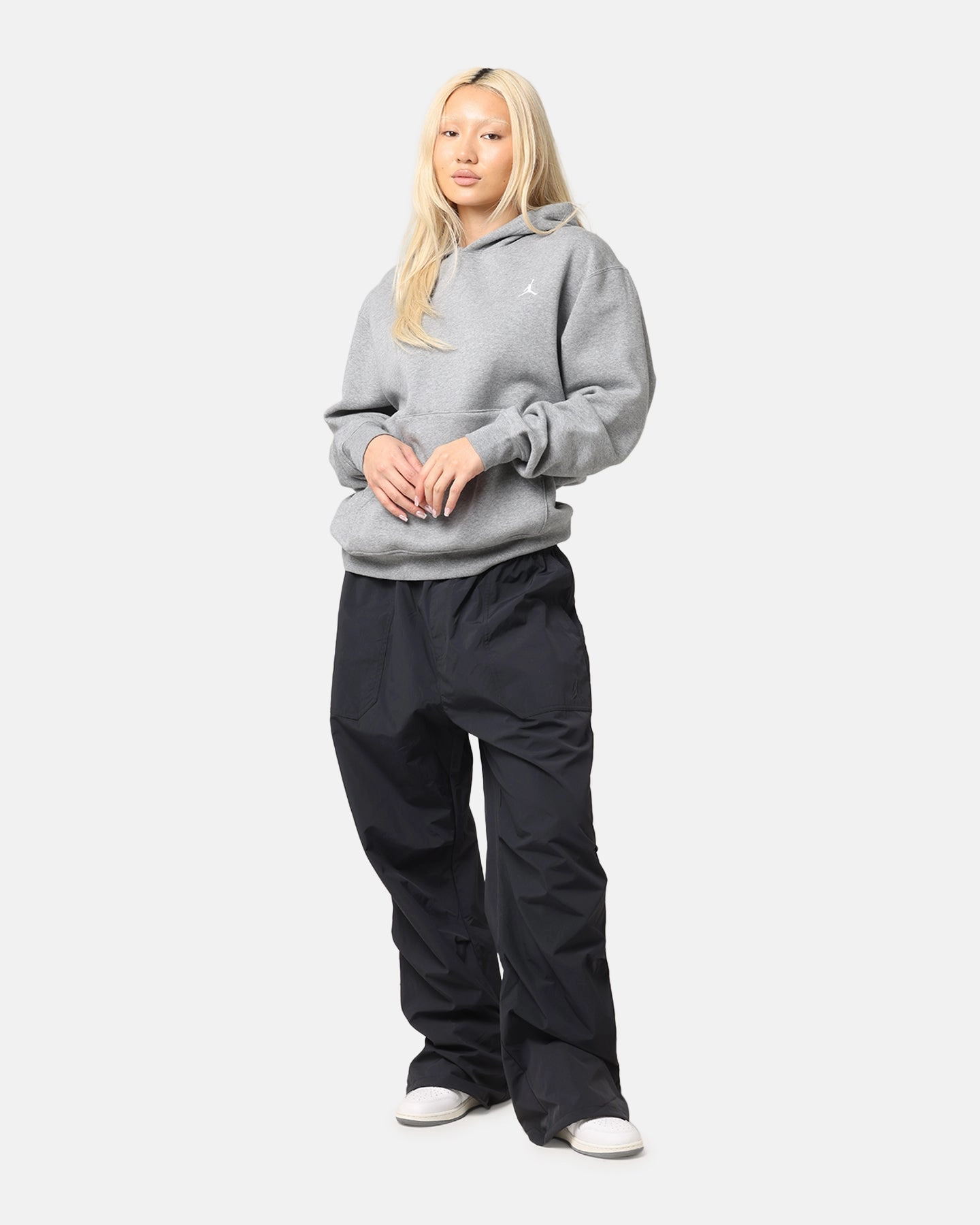 Warm Insulation Reflective Detailing Jordan Brooklyn Fleece Pullover Hoodie Carbon Heather/White
