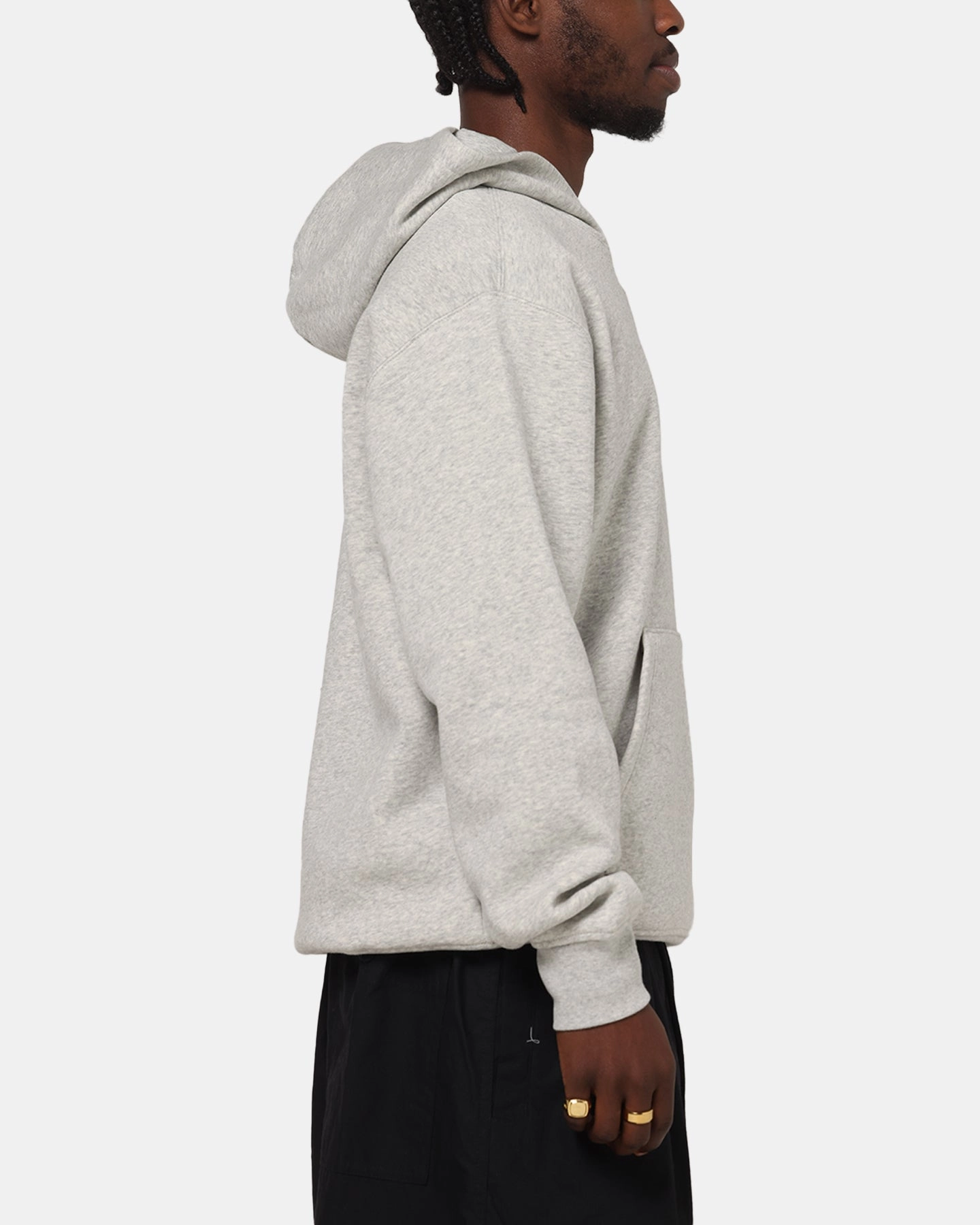 Jordan Brooklyn Fleece Pullover Hoodie Grey Heather/White Dimension - appropriate