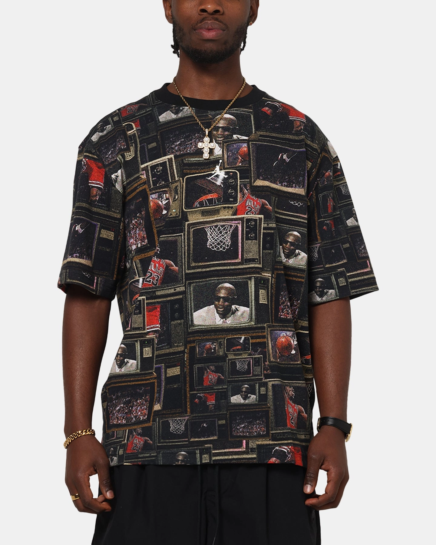 Jordan Brooklyn Printed T-Shirt Black/Sail Comfortable Layer Easy Wear Style
