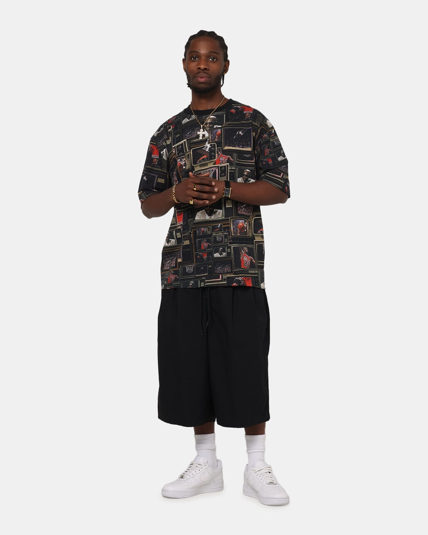 Jordan Brooklyn Printed T-Shirt Black/Sail Layering Options
